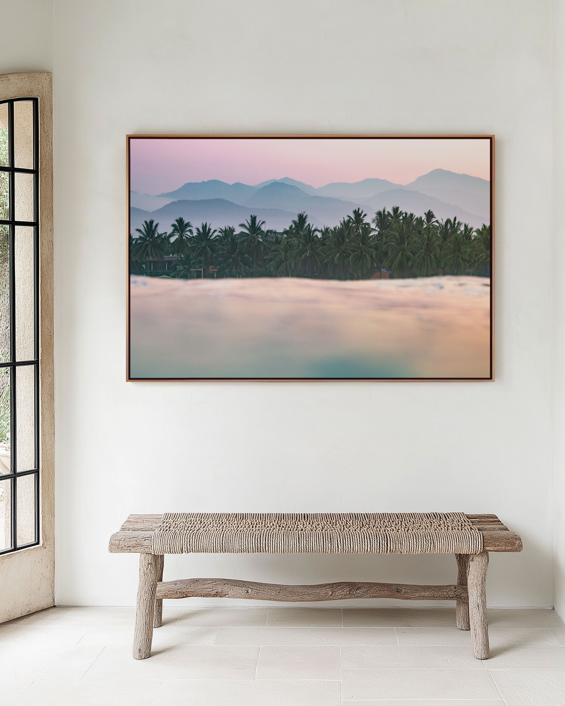 Dreamy tropical sunrise over La Saladita, Mexico — ocean fine art photography print capturing sky, sea, and land in vivid light.