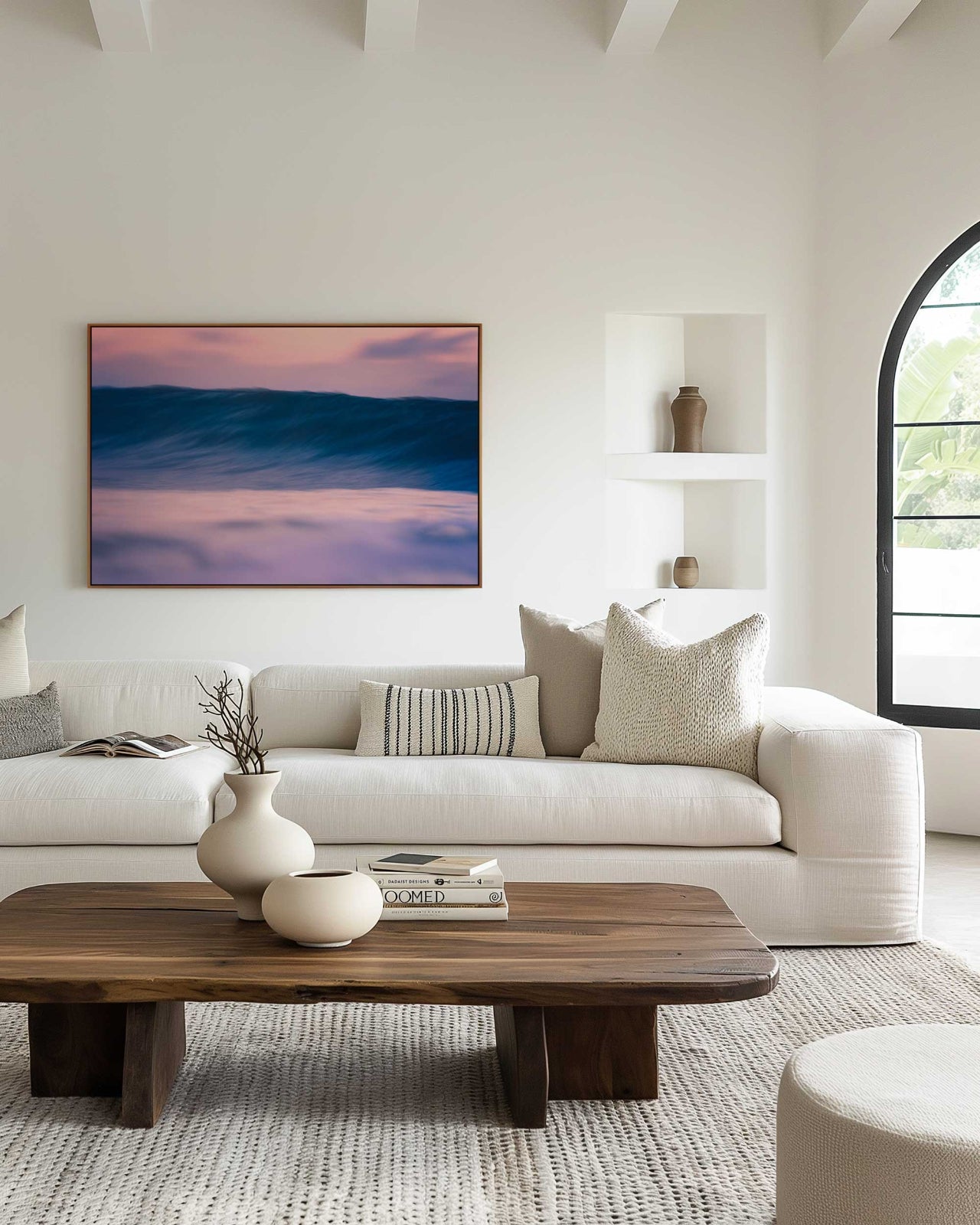 Beautiful blurred wave texure, bright blue and pinks